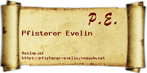 Pfisterer Evelin névjegykártya